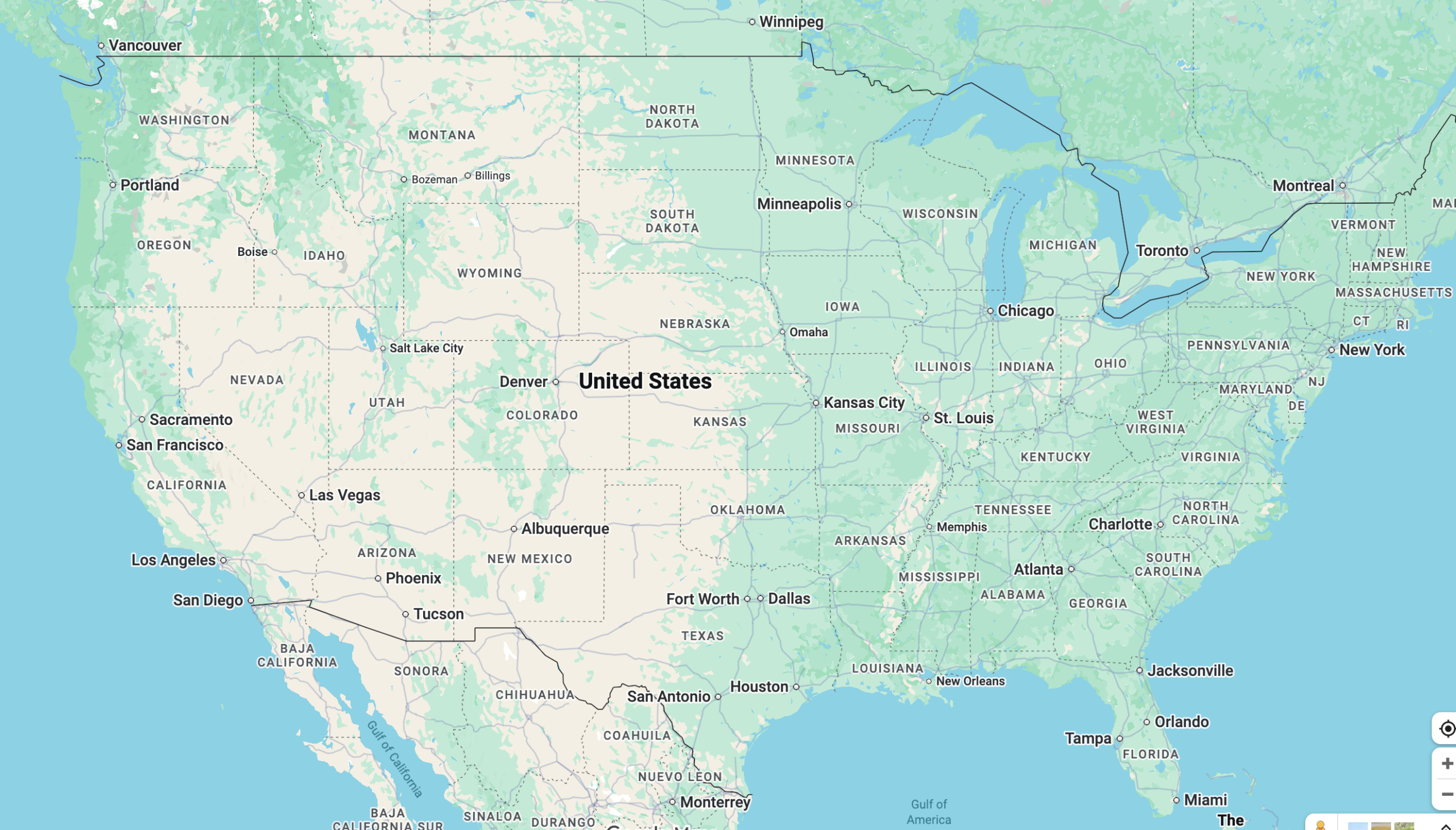 USA coverage map